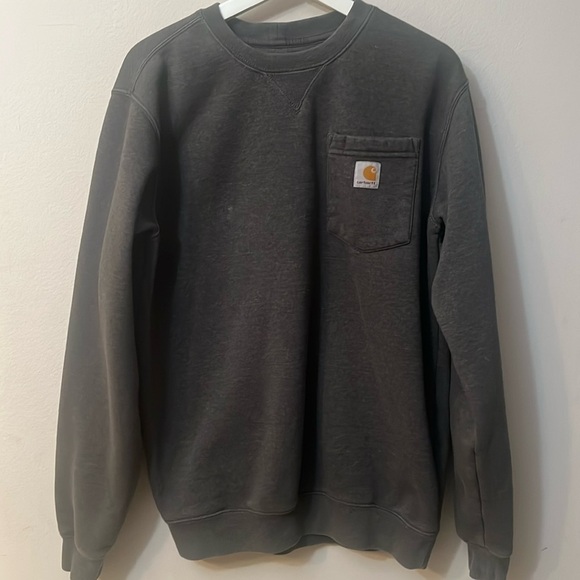 Carhartt gray sweater pull over size s faded grunge - Picture 1 of 7